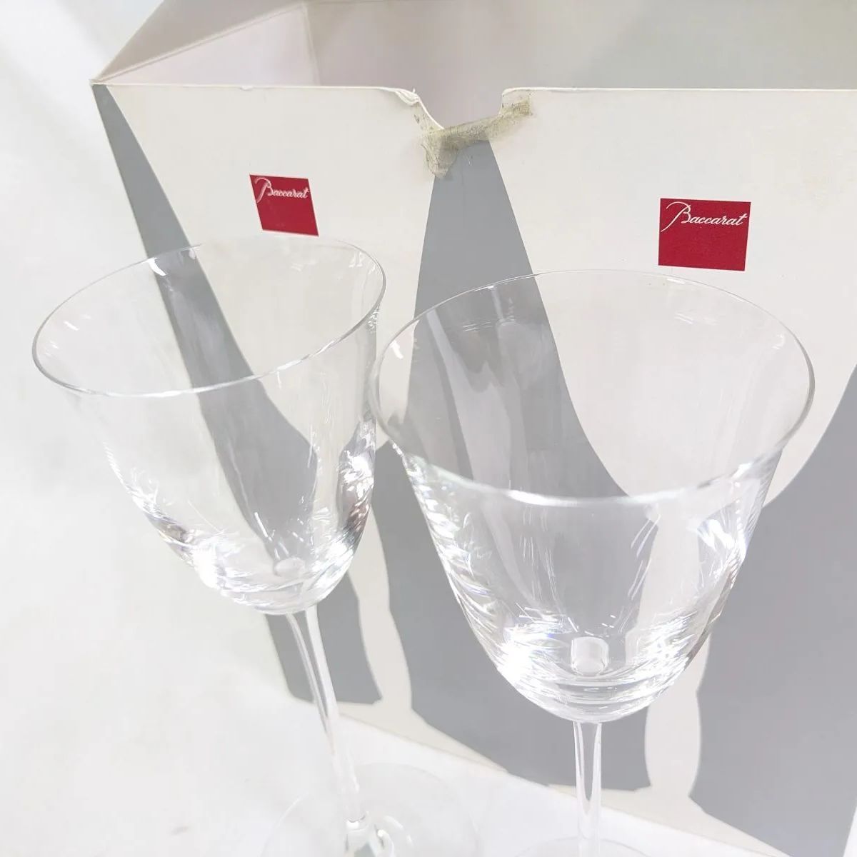 未使用 Baccarat/バカラ ペアワイングラス 高さ22cm 幅7.5cm