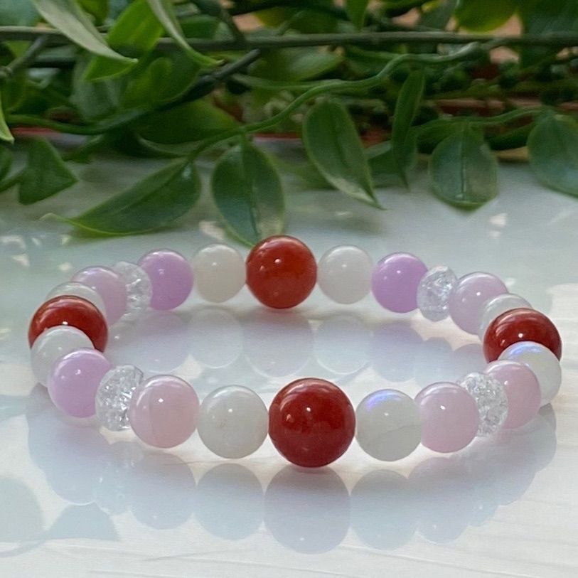 パワーストーン ブレスレット ピンクコーラル・エンジェライト 安産・子宝 誕生石 3月 癒し 家庭円満 人間関係 天然石ブレスレット⁄ピンクコーラル（珊瑚⁄coral）⁄ラウンド⁄10mm⁄1本