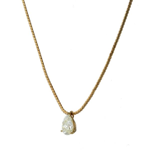 K18YG イエローゴールド ネックレス ダイヤモンド 1.118ct ペア 