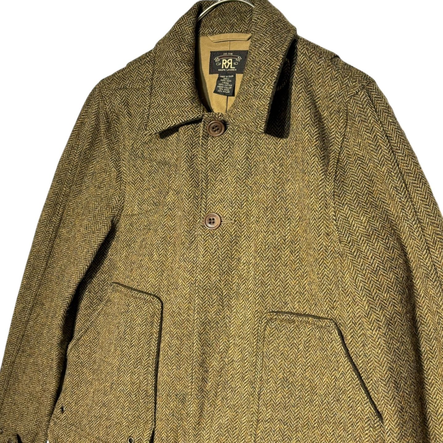 RRL(ダブルアールエル) Herringbone wool hunting jacket ウール ハンティング ジャケット 3 ブラウン ツイード  - メルカリ