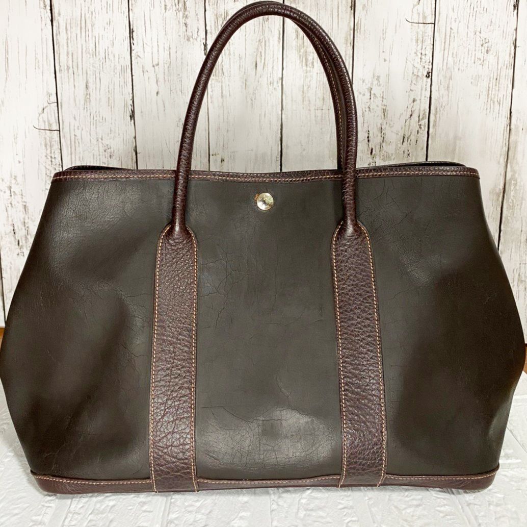 HERMES エルメス トートバッグ ダークブラウン HERMES（エルメス） フールトゥ カバス トートバッグ ハーフレザー
