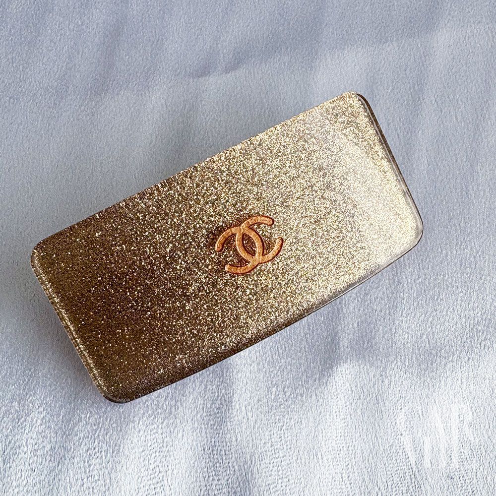 CHANEL シャネル ココマーク 00A バレッタ グリッターゴールドベージュ