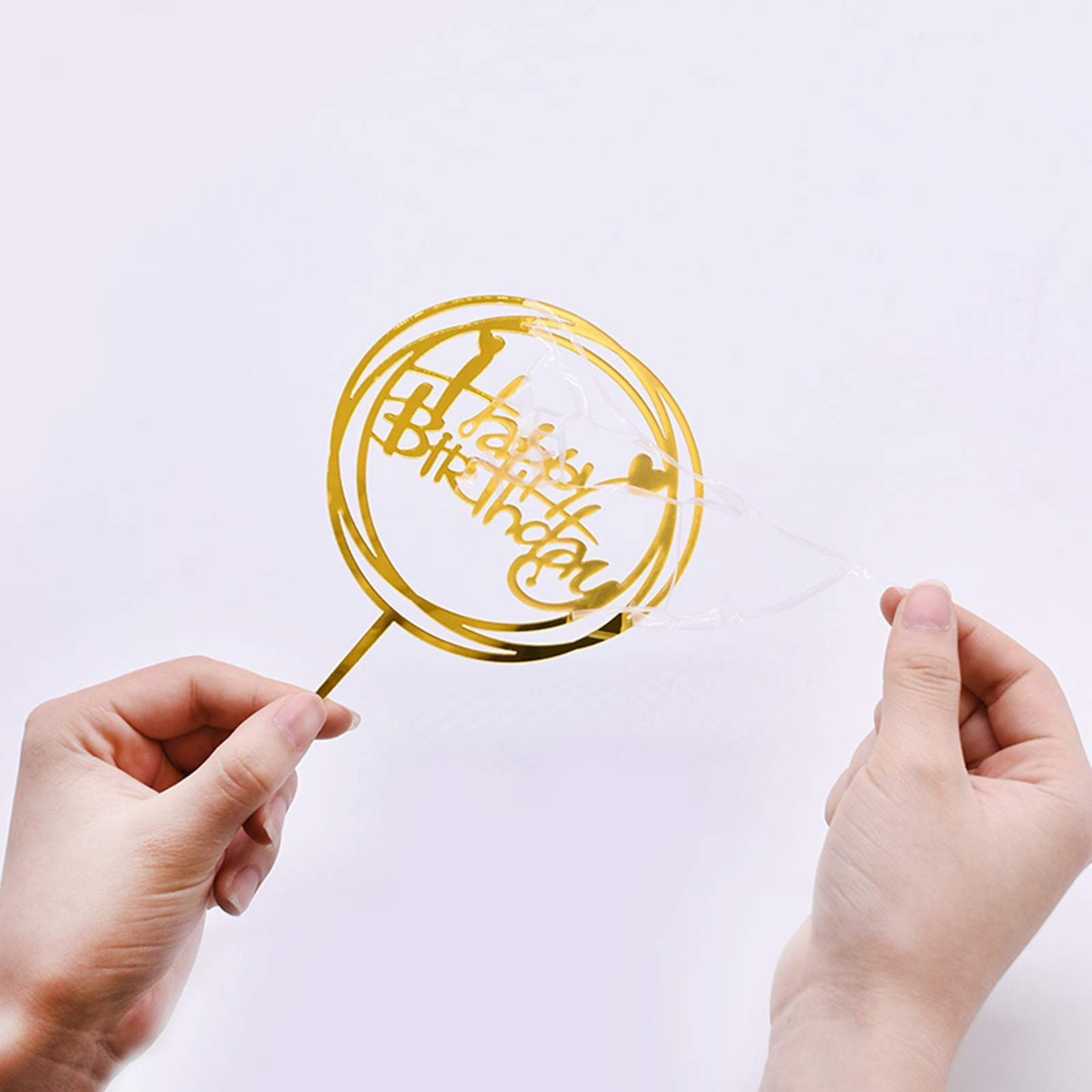人気商品】 ゴールド ケーキトッパー 9枚セット Happy Birthday ケーキ挿入カード お誕生日 ウエディング 結婚式 パーティー ケーキ飾り 