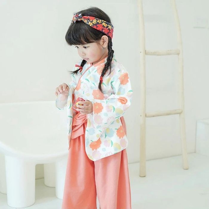 ぴょんさま専用七五三 着物上下セパレート ベビー袴 7歳 3歳　ハンドメイド 簡単着付け 【 セパレート 4点セット 二部式被布セット