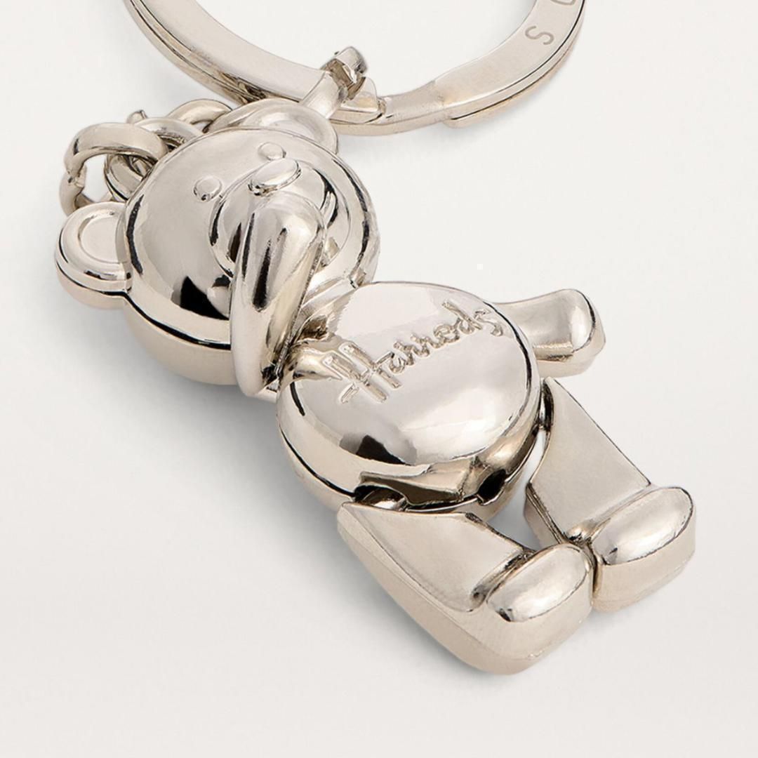 Harrods】関節ぶらぶら テディベア（シルバー） バッグチャーム