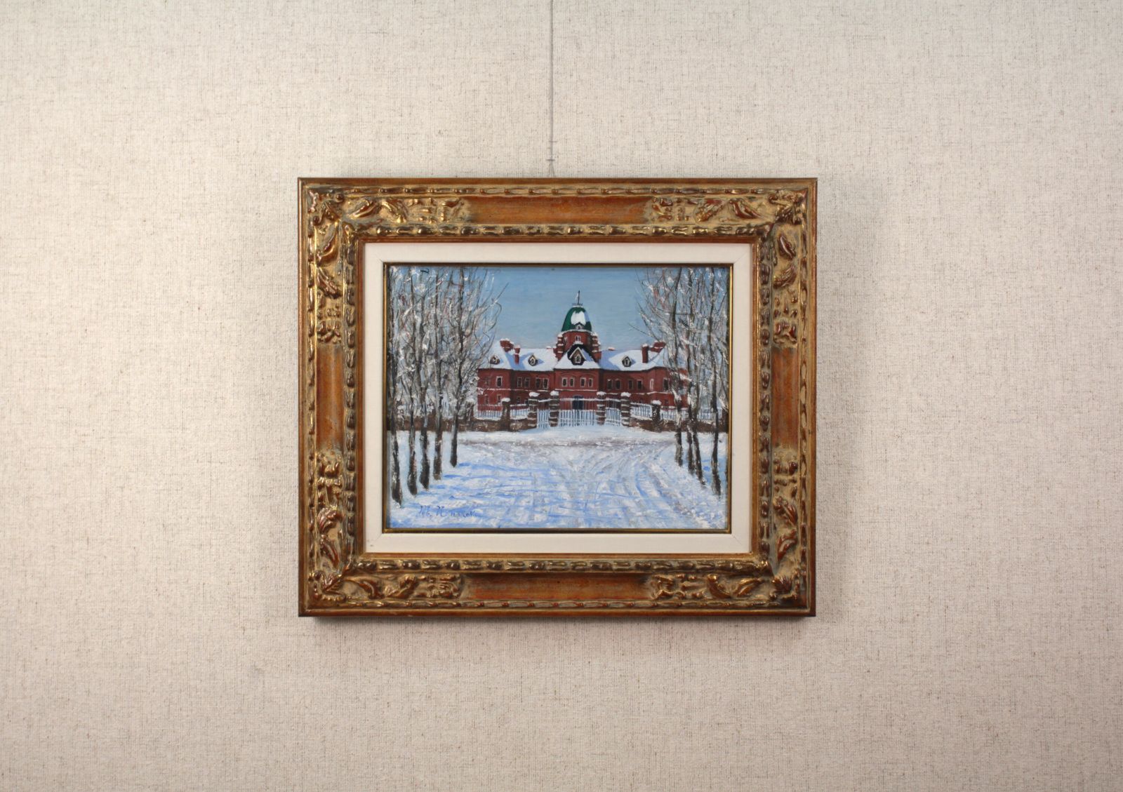 七原正勝『雪の旧道庁』油彩画【真作保証】 絵画 七原正勝 『雪の旧道庁』 油彩画 - 北海道画廊