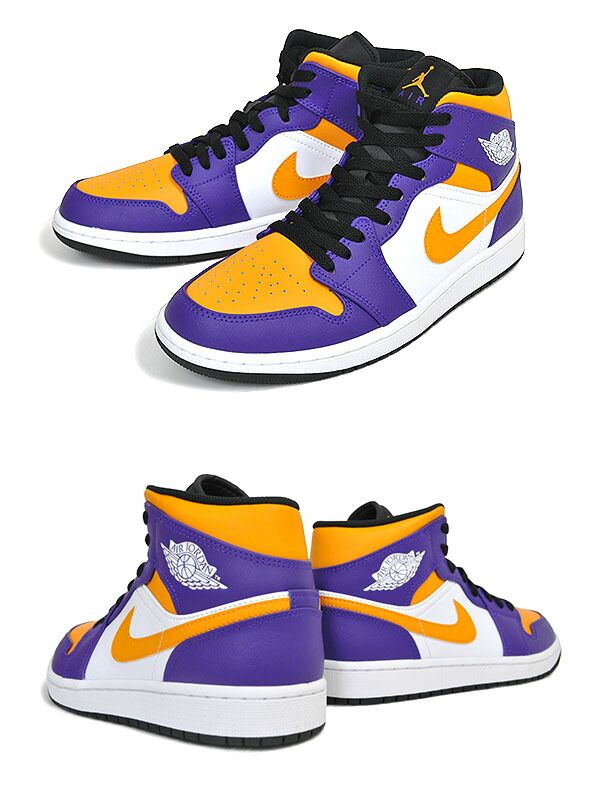 ナイキ エアジョーダン 1 ミッド NIKE AIR JORDAN 1 MID dark concord/taxi-white-black dq8426-517 LOS ANGELES LAKERS スニーカー AJ1 レイカーズ