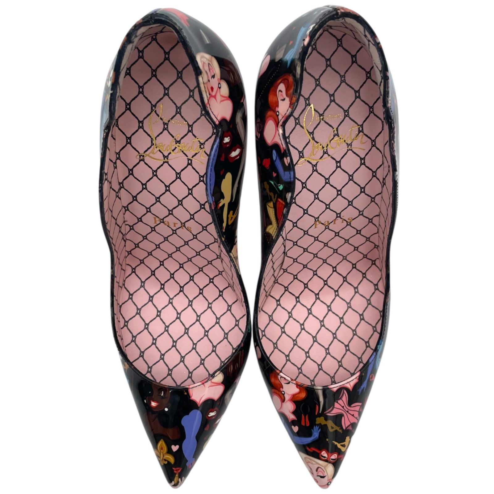 Christian Louboutin クリスチャン ルブタン パンプス ブラック系 35 1|2 22.5cm パテント レザー 小さいサイズ Hot Chick ホットチック