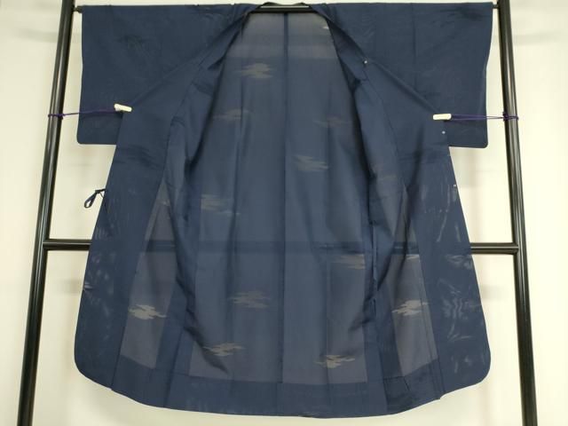 平和屋着物▽道行コート スリーシーズン 春夏秋 塵除け 霞紋紗 濃藍色