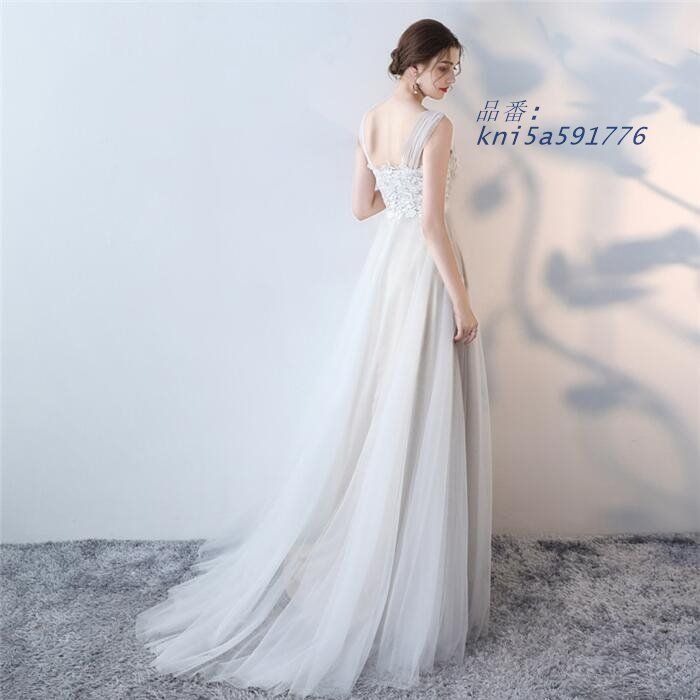ノースリーブ ウェディングドレス ワンピース パーティードレス スレンダーライン ファスナータイプ 床付き トレーン エレ結婚式 ロングドレス花嫁 kni5a591776
