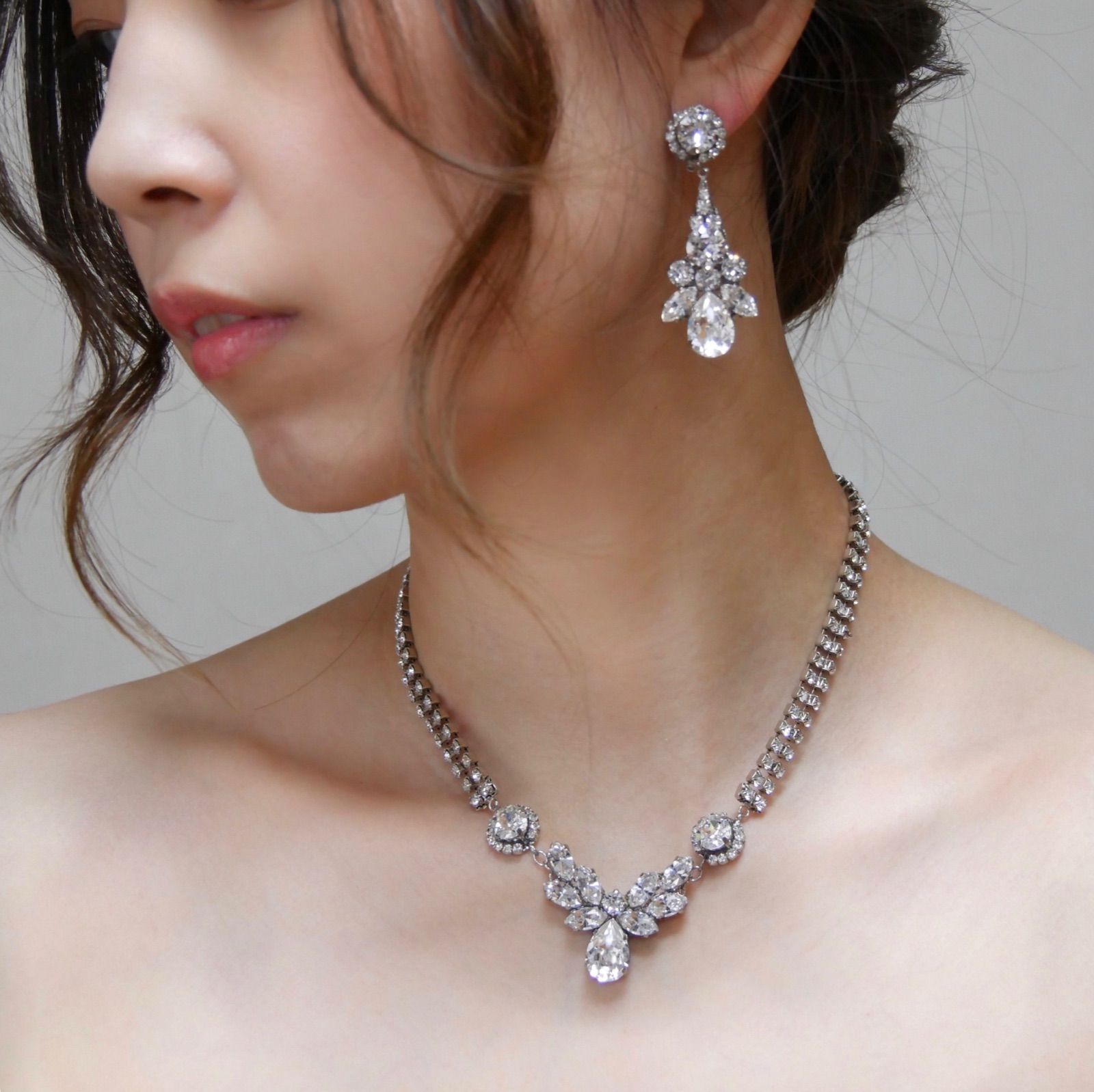 オールスワロフスキーの花嫁すぎるブライダルアクセサリーセットGOLD 