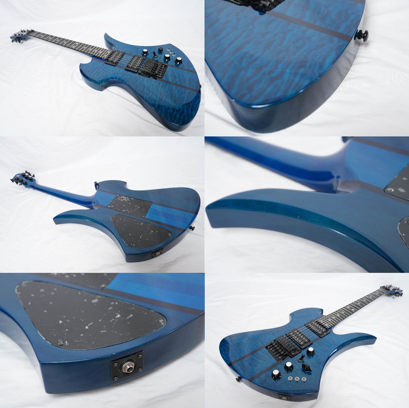 B.C.Richモッキンバード　ブルー B.C.Rich 80's Mockingbird Bass - リフィニッシュ シースルー