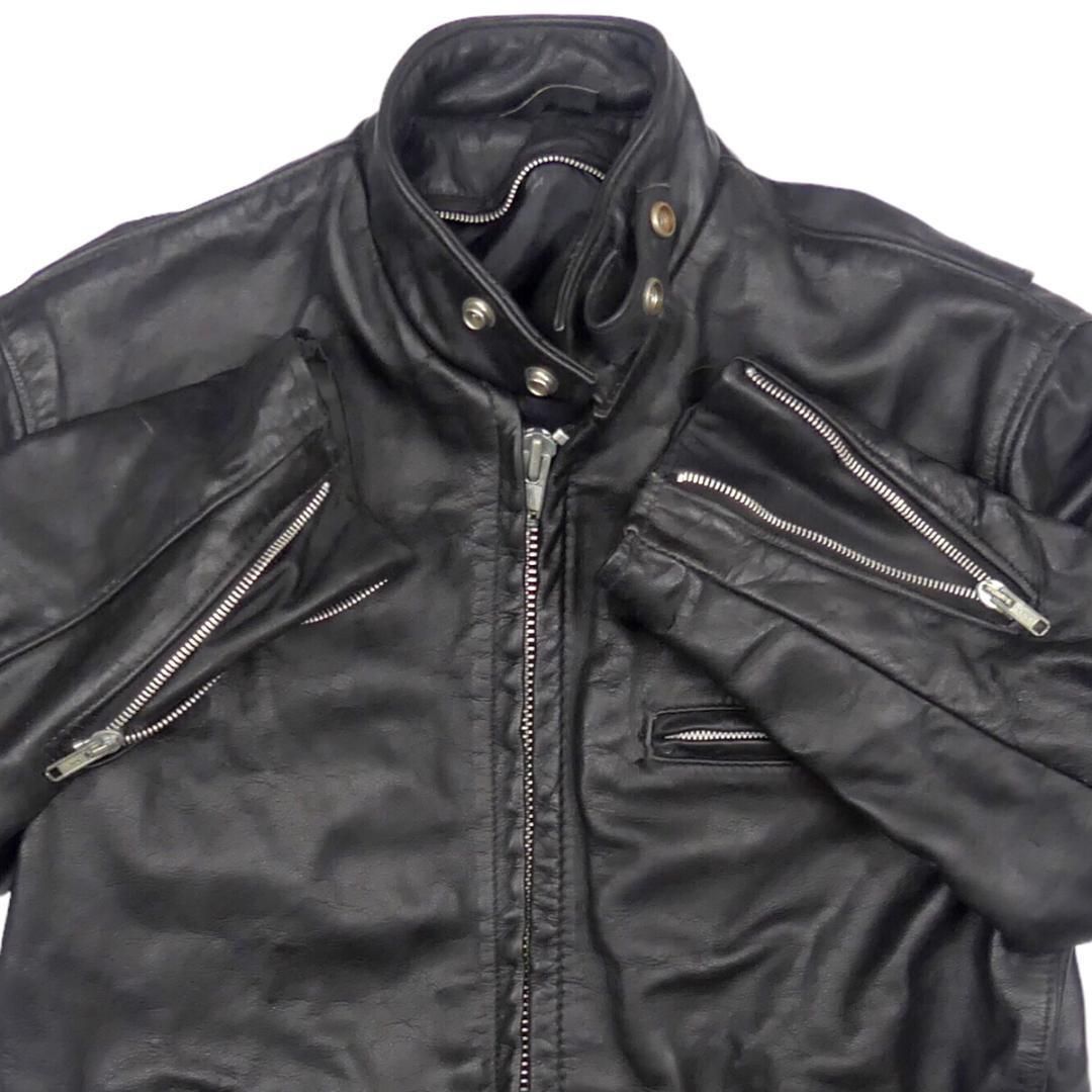 schott / ショット　シングルライダースジャケット　36 Schott】シングルライダースジャケット 実寸36 - 古着屋HamburgCafe