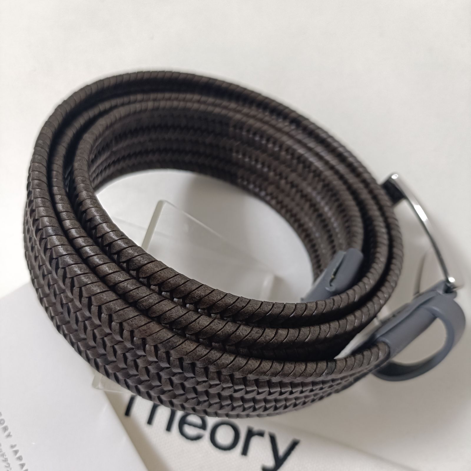 新品未使用 セオリー メンズ 本革レザー 編み込みベルト