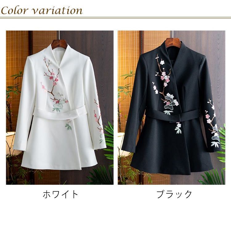 ジャケット レディース 入学式 ママスーツ 花柄 刺繍 ジャケット 卒業
