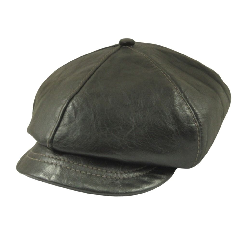McCOY SPORTS WEAR マッコイスポーツウェア NEWSBOY CAP レザー ニュースボーイキャップ キャスケット 帽子 7.5 黒 ブラック メンズ 古着