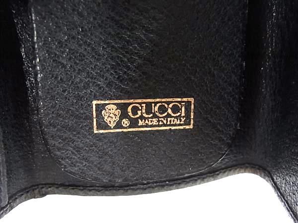 【美品・希少】オールドグッチ　キーケース　gg柄　４連　レザー　PVC ネイビー GUCCI オールドグッチ ヴィンテージ GG柄 PVC×レザー 6連 キー
