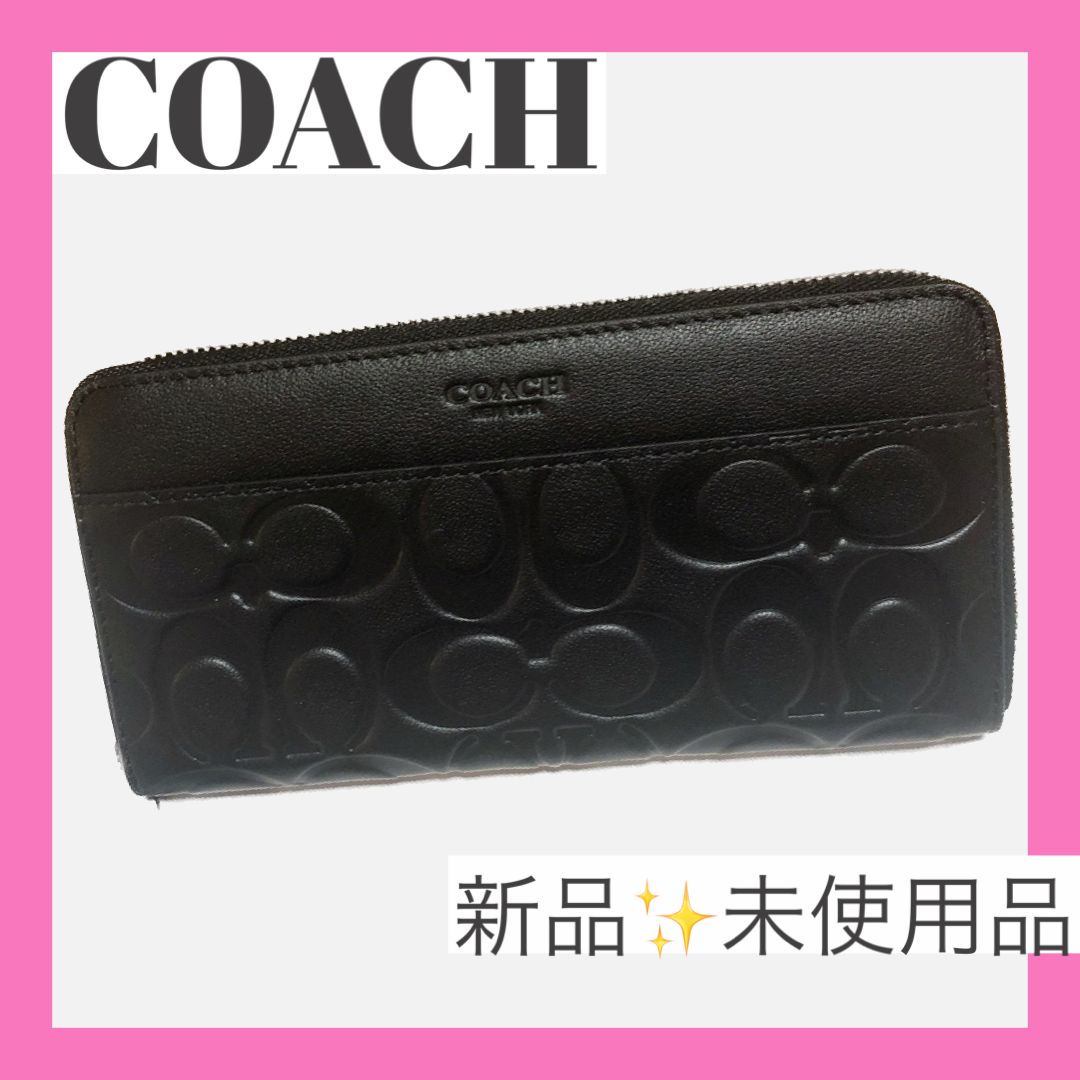 新品☆未使用品 COACH コーチ メンズ シグネチャー エンボスドレザー