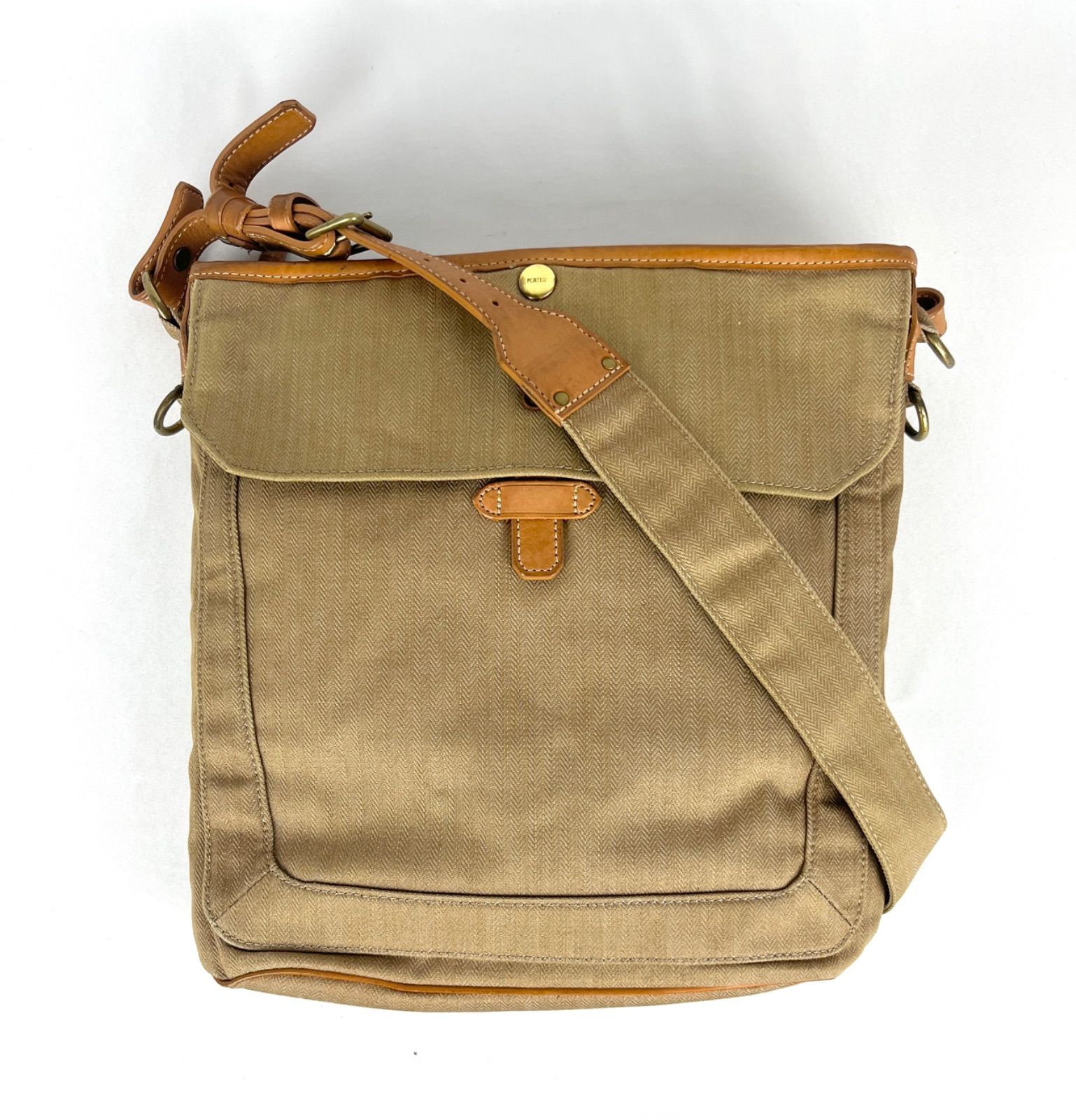 PORTER ヘリンボーン キャンバス ショルダーバッグ ヴィンテージ