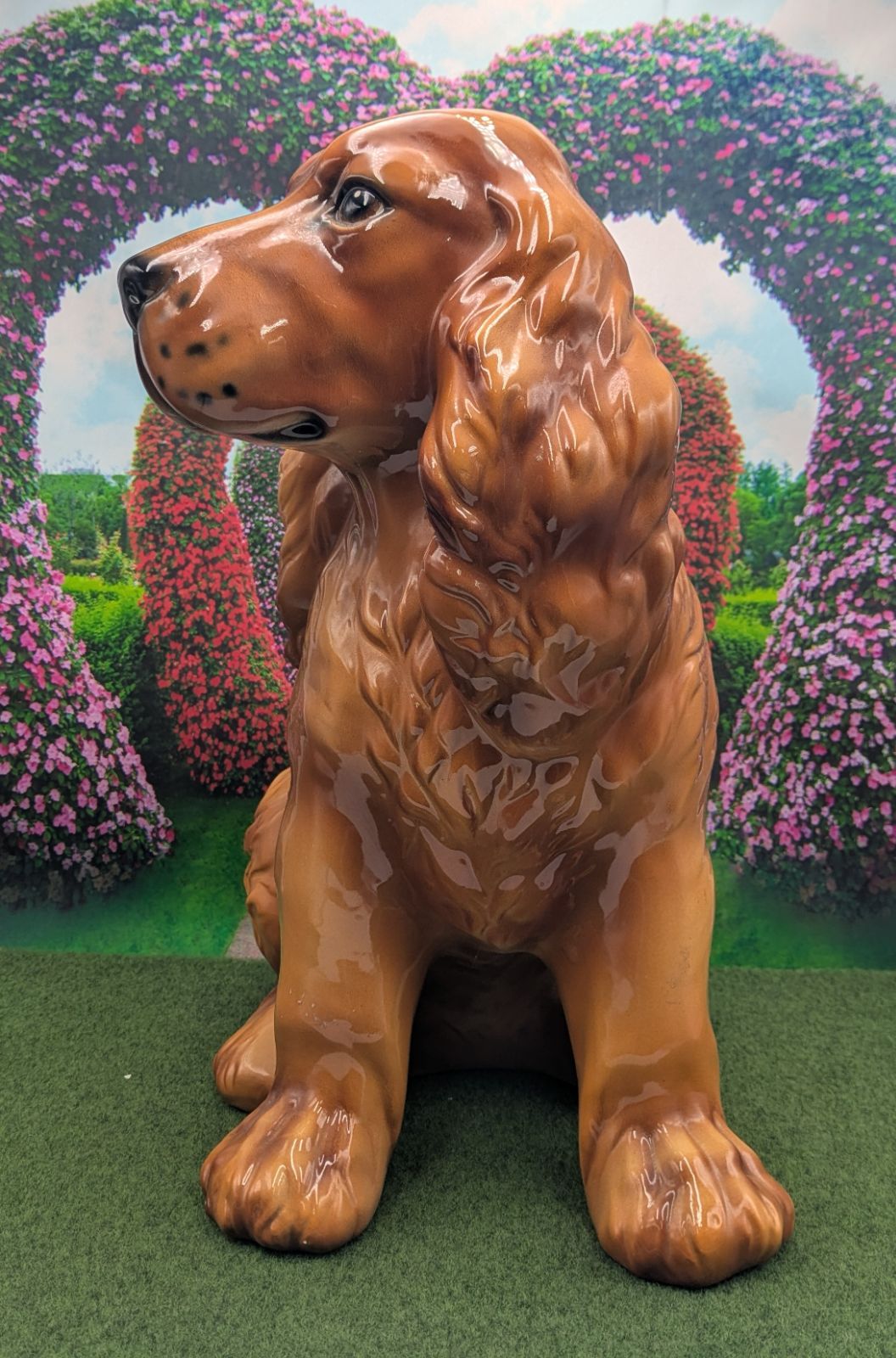 陶器製 犬の置物 コッカースパニエル ハンドペイント イタリア製 高さ