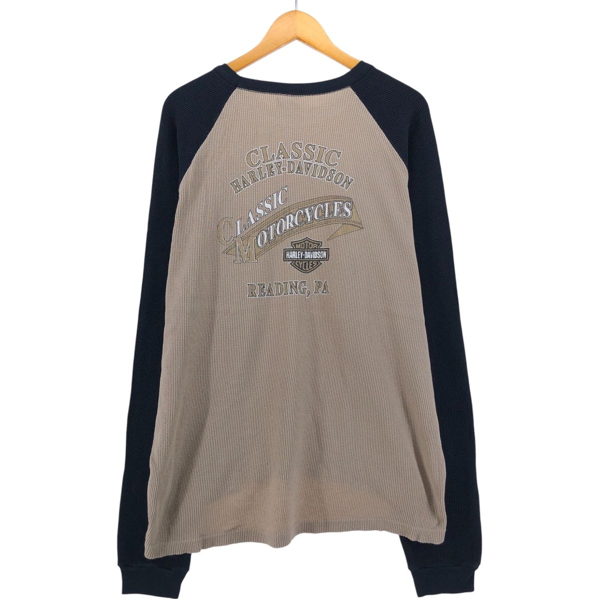 古着 00年代 ハーレーダビッドソン Harley-Davidson ラグラン サーマル