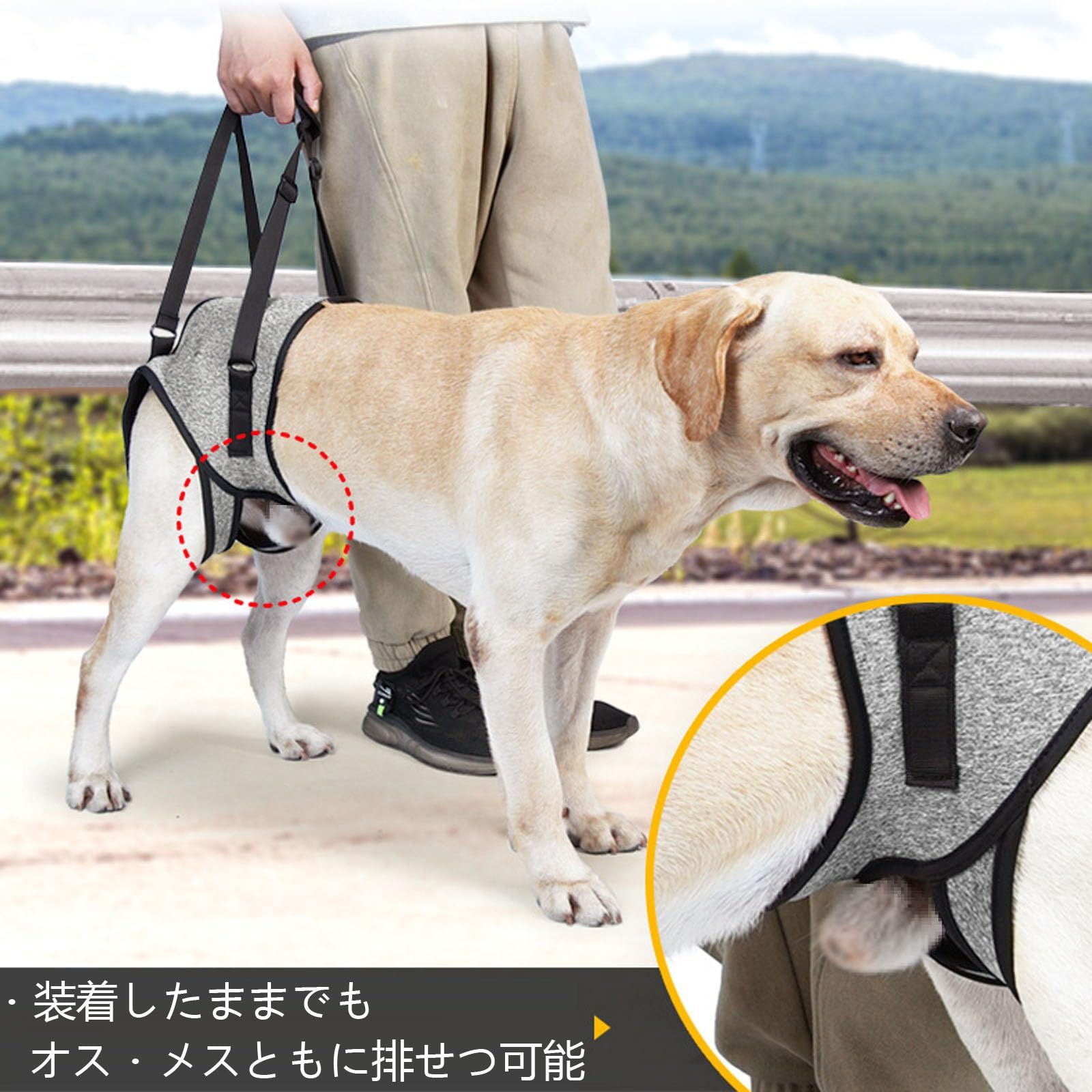 【新品未使用】介護用品ペット用品(L) 犬 犬 犬 大型犬猫用ハーネス 中型犬 小型犬 散歩 犬の後脚補助ストラップ犬 ハーネス負担が少ない 介護 歩行補助ハーネス後足用サポート犬 ハーネス Refoiner