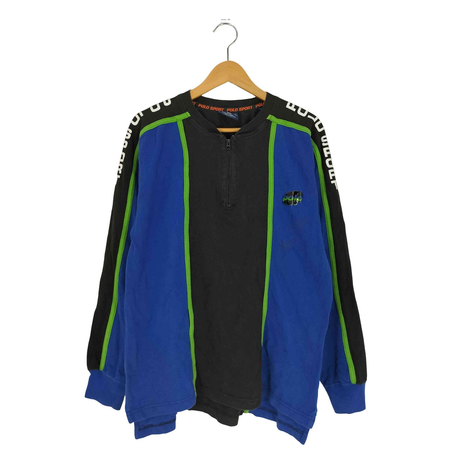 ポロスポーツラルフローレン POLO SPORT RALPH LAUREN アーム ロゴプリント ハーフジップTシャツ ロンT メンズ import：XL 