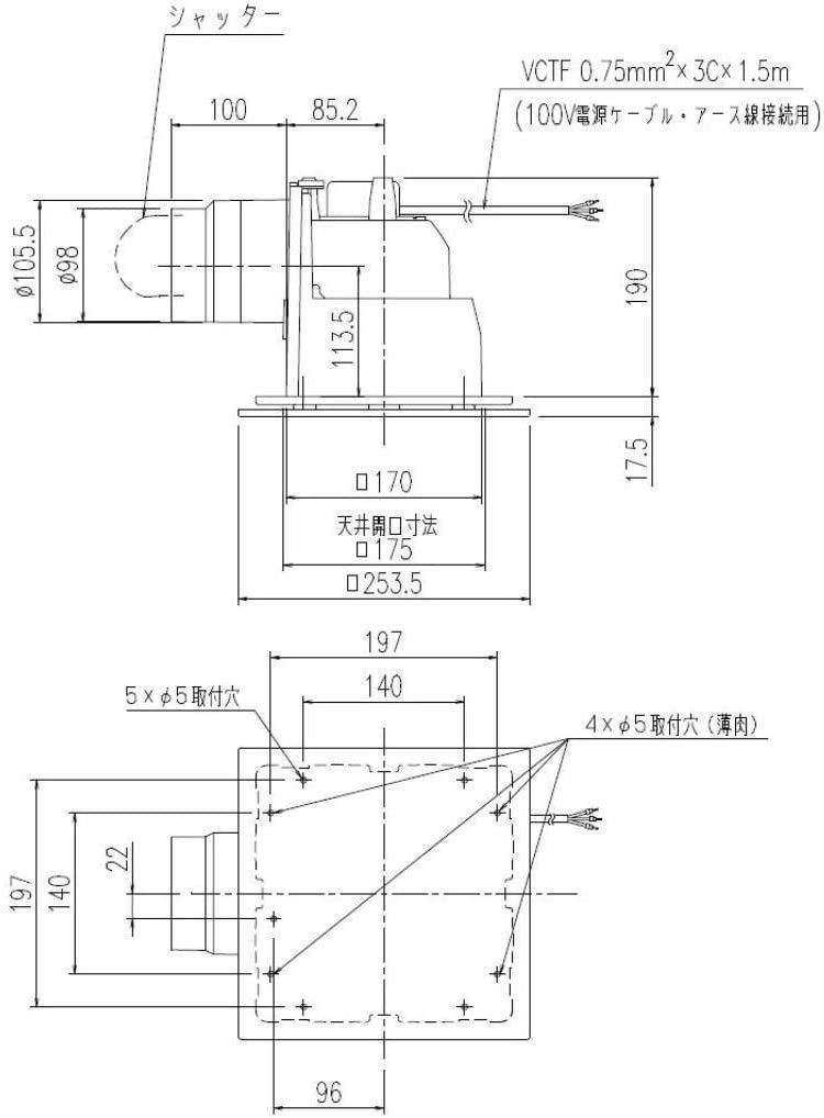 LIXIL(リクシル) INAX 換気扇 ユニットバス用 天井換気扇 UF-27A LIXIL(リクシル) INAX 換気扇 ユニットバス用 天井換気扇 UF-27A