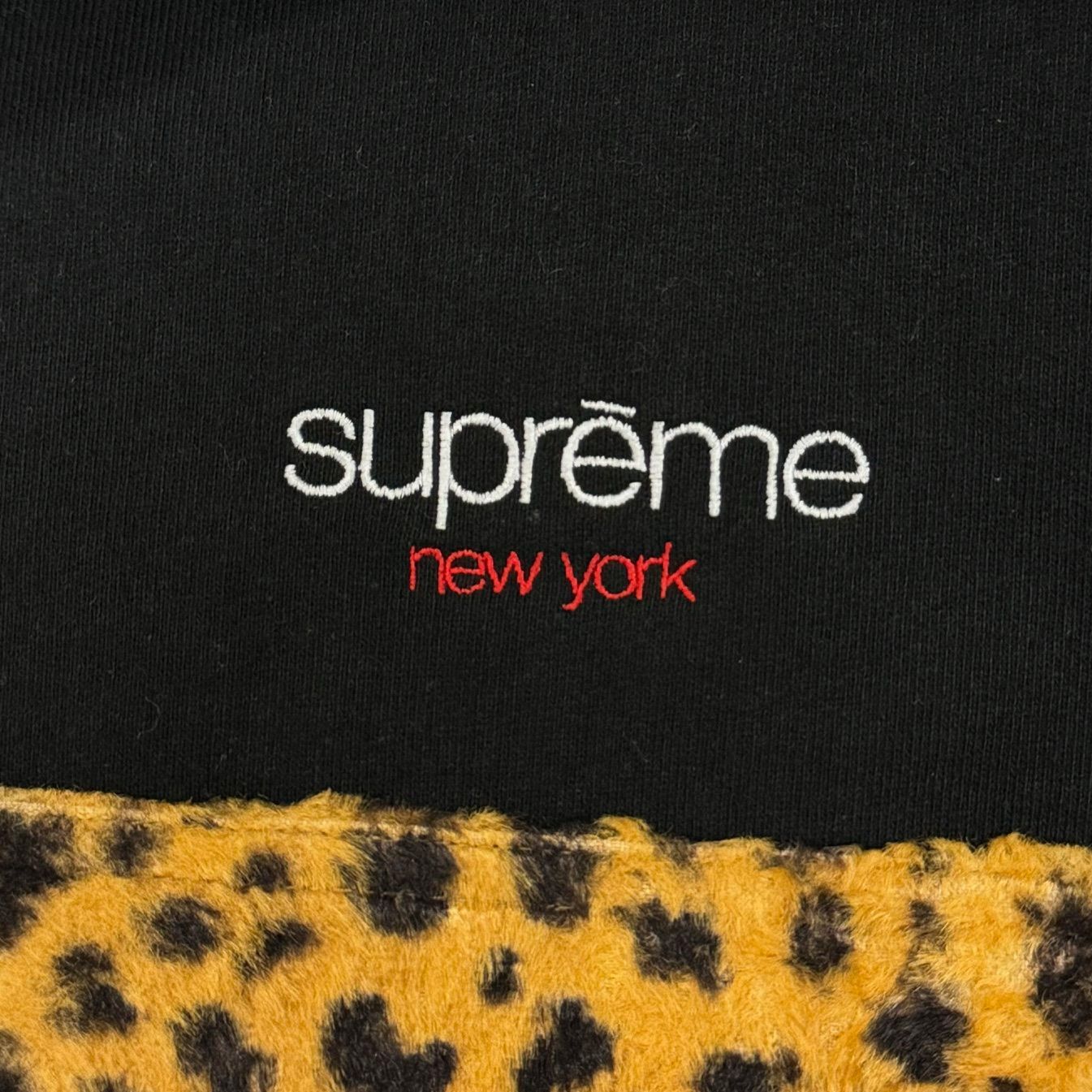 国内正規 Supreme 18AW Leopard Panel Half Zip Sweatshirt
