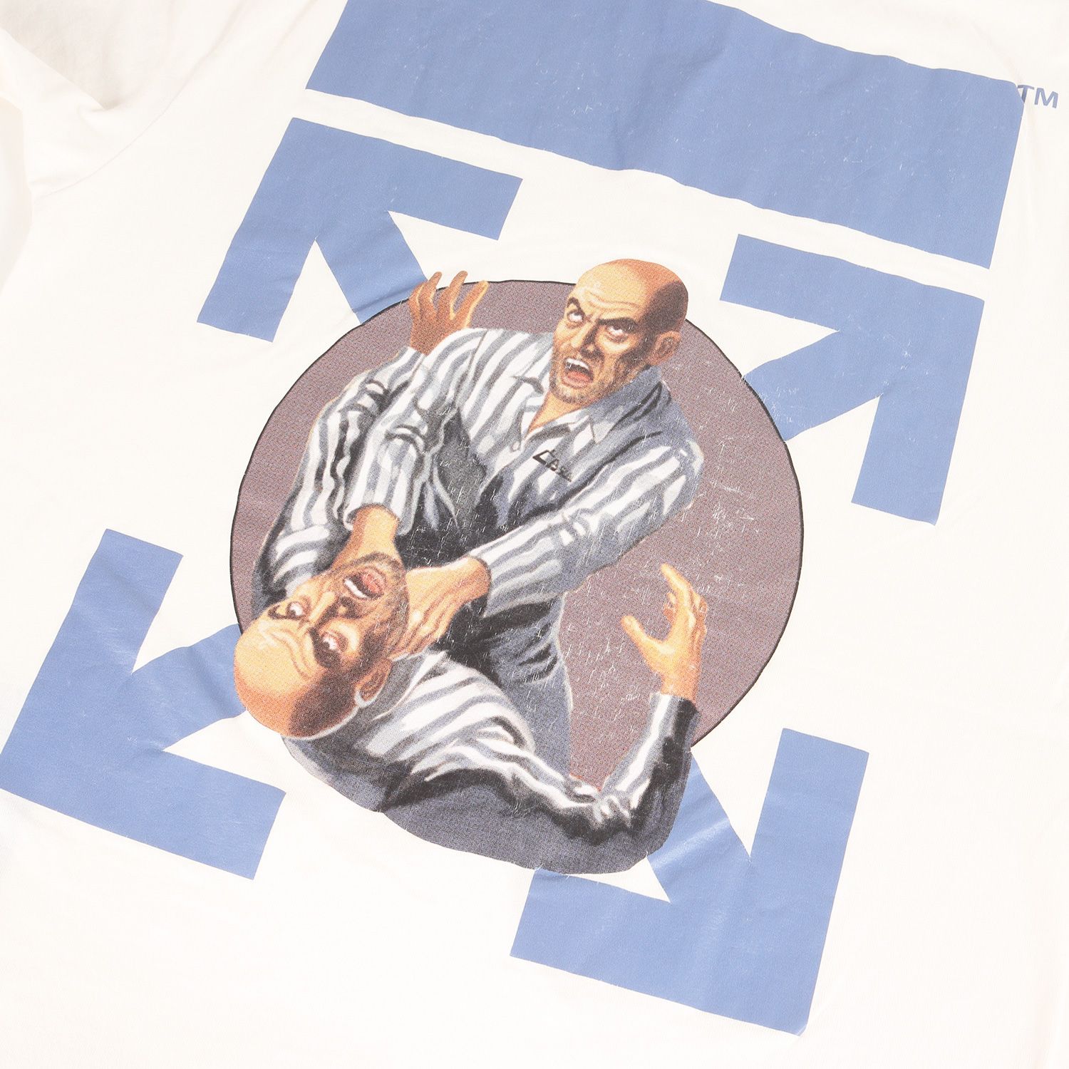OFF-WHITE オフホワイト Tシャツ サイズ:S 囚人グラフィック アローマーク クルーネック 半袖 Tシャツ FIGHTING BIAS S/S  SLIM TEE 18AW ホワイト 白 トップス カットソー ブランド ハイカジュアル - メルカリ
