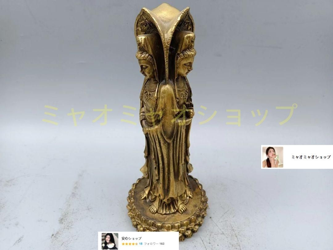 仏教美術 三面観音菩薩仏像 銅製 仏像 彫刻 置物 開運 風水 仏教美術 三面観音菩薩仏像 銅製 仏像 彫刻 置物 開運 風水
