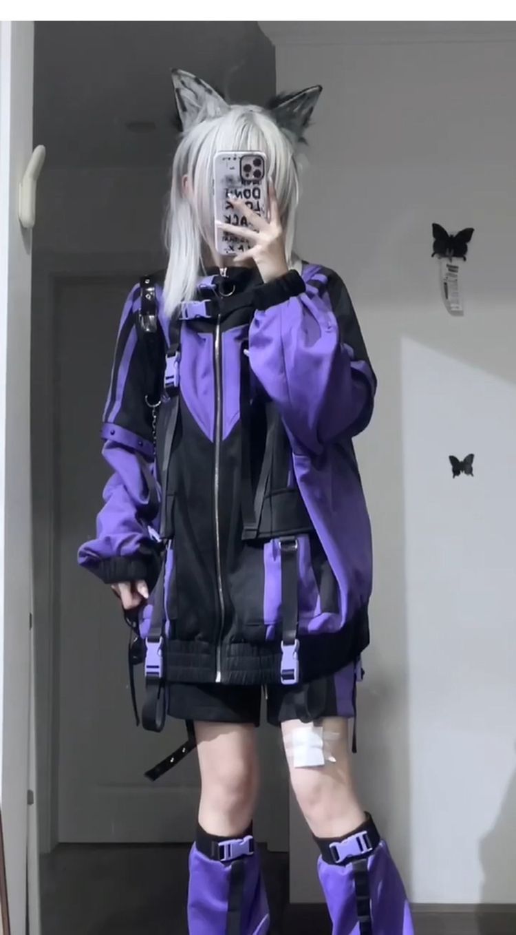 フード付きルーズアウター 甘辛ミックス