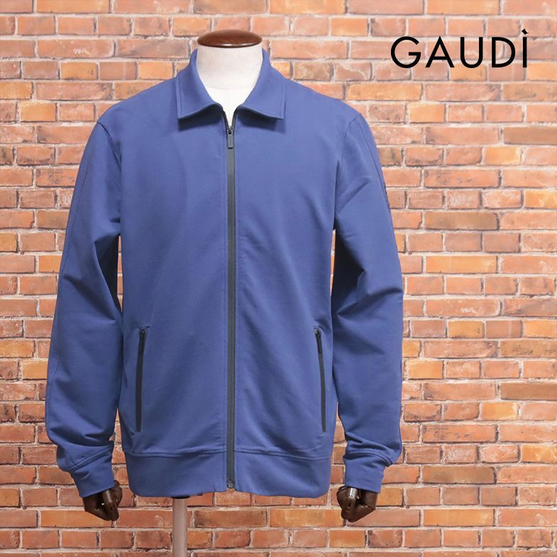 24秋冬/GAUDI/Lサイズ/トラックジャケット スウェット 伸縮性 着心地 無地 止水ジップ 新品/紺/ネイビー/ja204/
