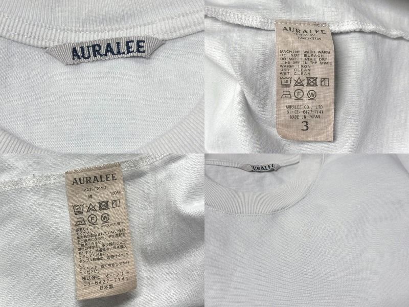 AURALEE オーラリー STAND-UP TEE スタンドアップTシャツ ポケット  