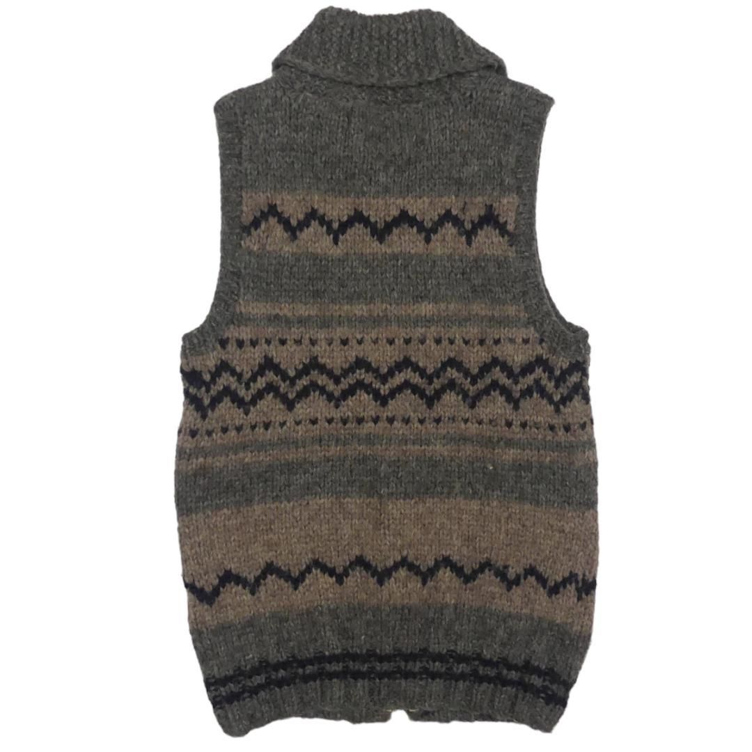 【美品】希少 Kanata カナタ カウチン ニットベスト スカル XL カウチンセーター kanata ニット XS カナダ製 カナタ ベスト