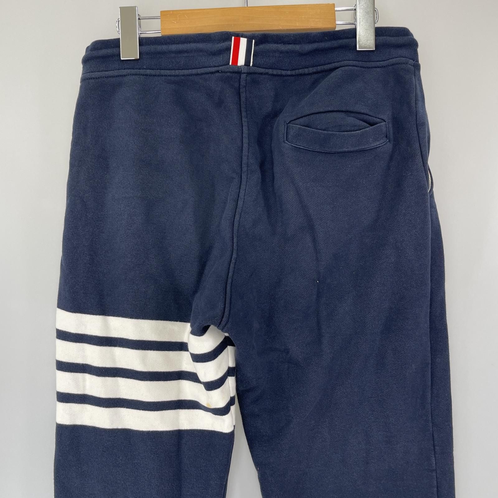 激レア トムブラウン Thom Browne パンツ コットン タグ ネイビー THOM BROWNE - THOM BROWNE(トムブラウン) パンツ サイズ1 S