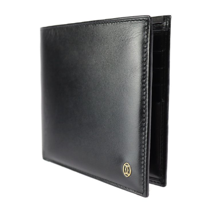 CARTIER カルティエ 二つ折り財布 L3000128 カーフレザー ブラック 
