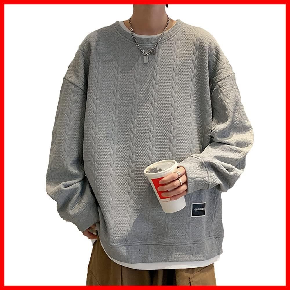 【得価，人気SALE】 【特価商品】メンズ 長袖 メンズ 丸襟 Tシャツ トレーナー 大きいサイズ 人気 プルオーバー トレーナー カジュアル 快適 [Aaronlive] ゆったり プルオーバー 春秋冬 服 メンズ トレーナー トレーナー