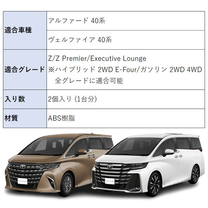 トヨタ 40系 アルファード ヴェルファイア 専用 助手席 運転席 インナー ドアハンドル ガーニッシュ 左右セット カバー アクセサリー カスタム  パーツ カスタムパーツ フロント 室内 ドアハンドル トリム カバー ヴェルファイヤ 40アルファード - メルカリ