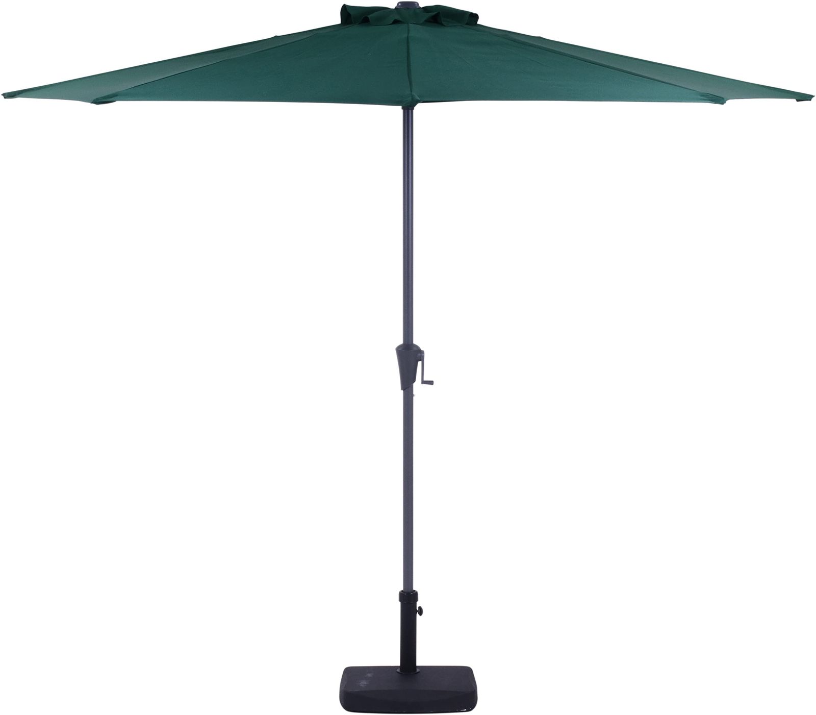 不二貿易 パラソル 幅270×奥行139×高さ234㎝ グリーン ガーデン 半円パラソル クランク式開閉 アルミ 37853 大型