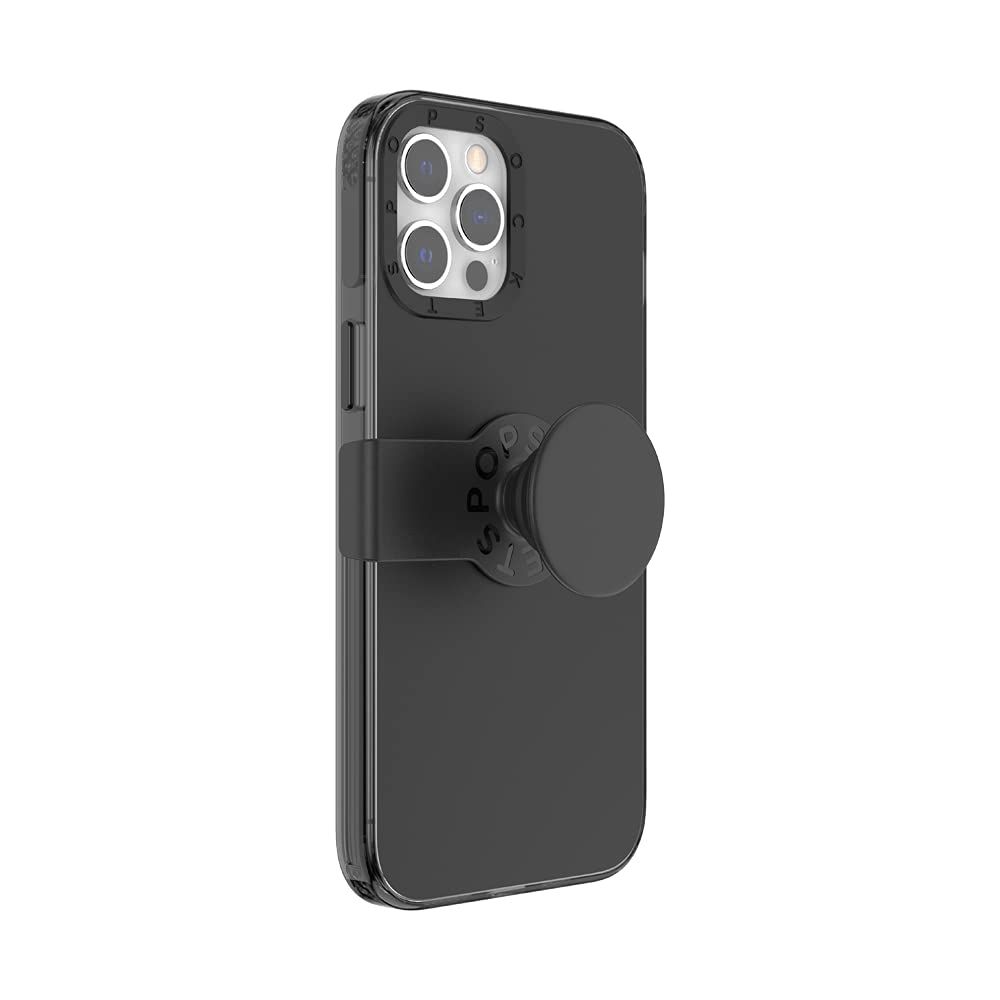 爆買い，本物保証 PopSockets iPhone 12 Pro Max 電話ケース 再配置可能なPopGripスライド電話スタンドとグリップ付き 交換可能なトップ付き - ブラック ソフト・ハードケース
