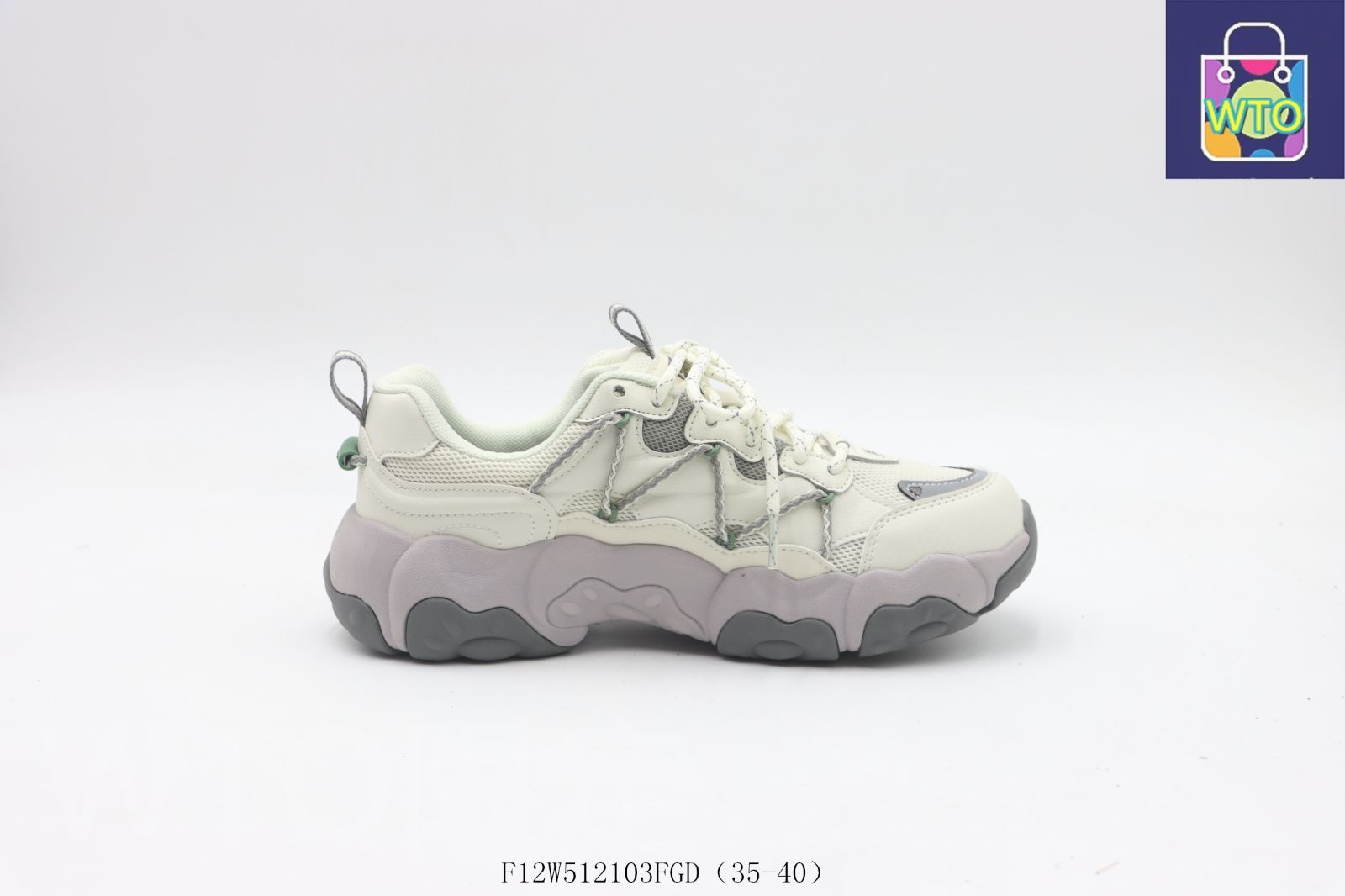 今日 フィラ ダッドシューズ 白紫 F12W512103FGD-WTO輸入2