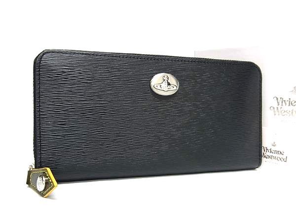 【美品】 ヴィヴィアンウエストウッド 長財布 オーブ レザー ブラック □新品□未使用□ Vivienne Westwood ヴィヴィアンウエスト