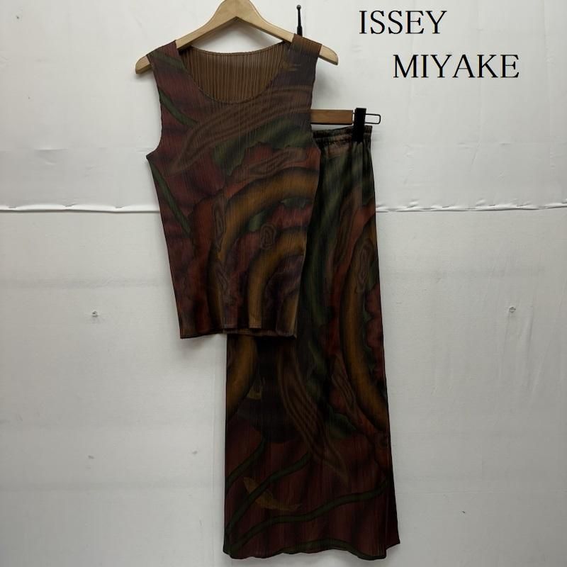 ISSEY MIYAKE イッセイミヤケ セットアップ PLEATS PLEASE プリーツ マーブル プリント ノースリーブ カットソー スカート セットアップ PP54-JK200 横尾忠則