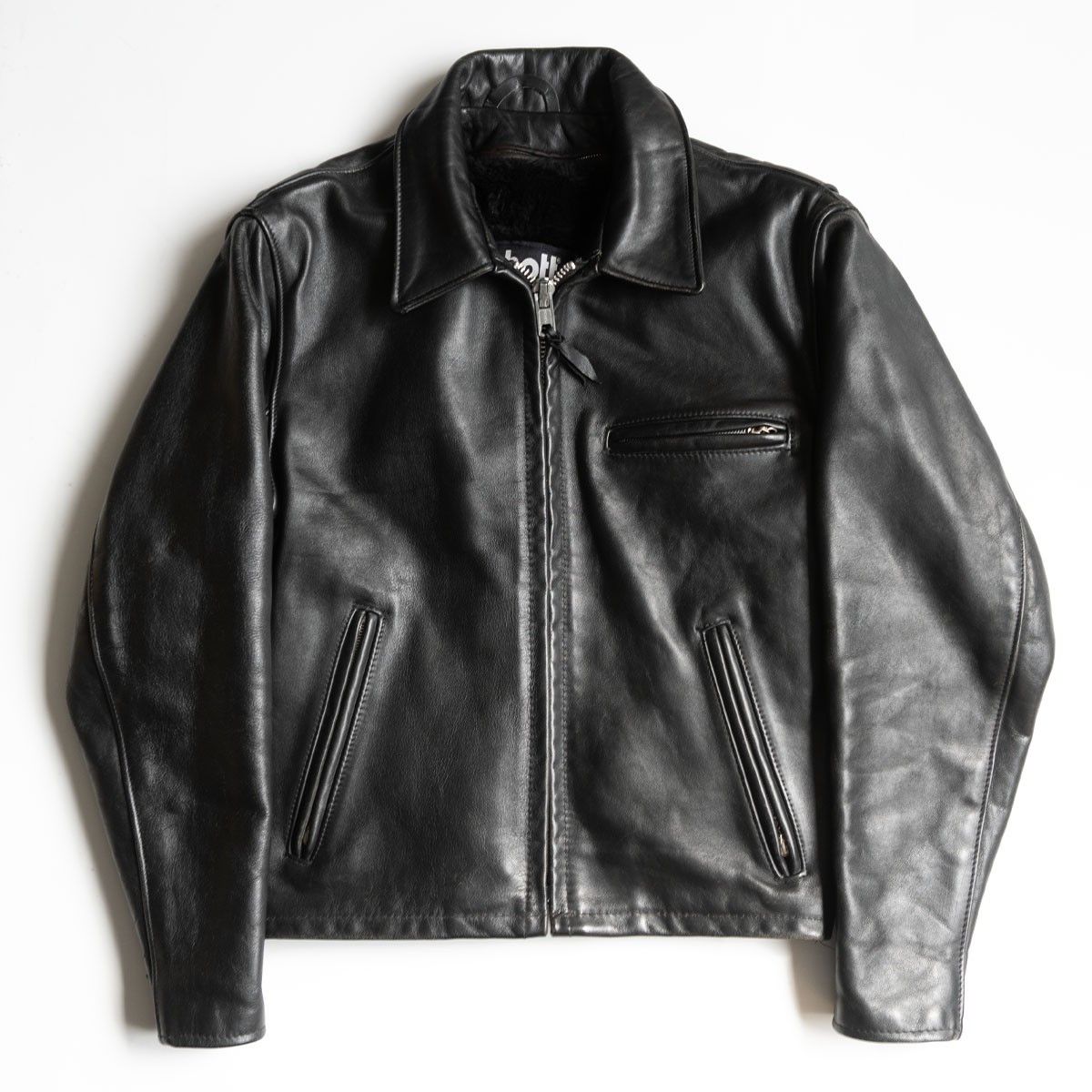 Schoott 643E サイズ34 襟付きシングルライダース Schott SINGLE