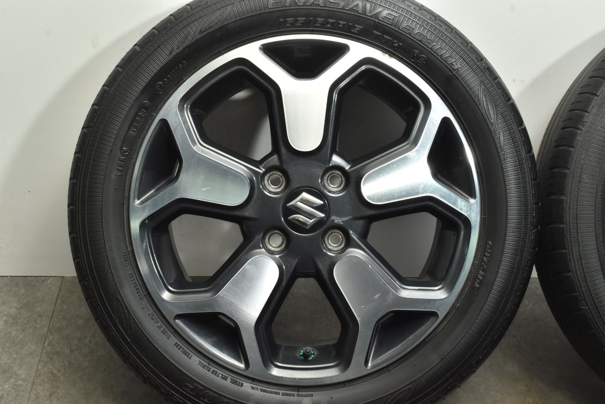 【程度良好】スズキ ハスラー 純正 15in 4.5J +45 PCD100 ダンロップ エナセーブ 165/60R15 ノーマル戻し Kei ソリオ 流用にも ○スズキ純正ハスラーに！スズキ 純正 4.5J 15インチ PCD100 4穴 +45