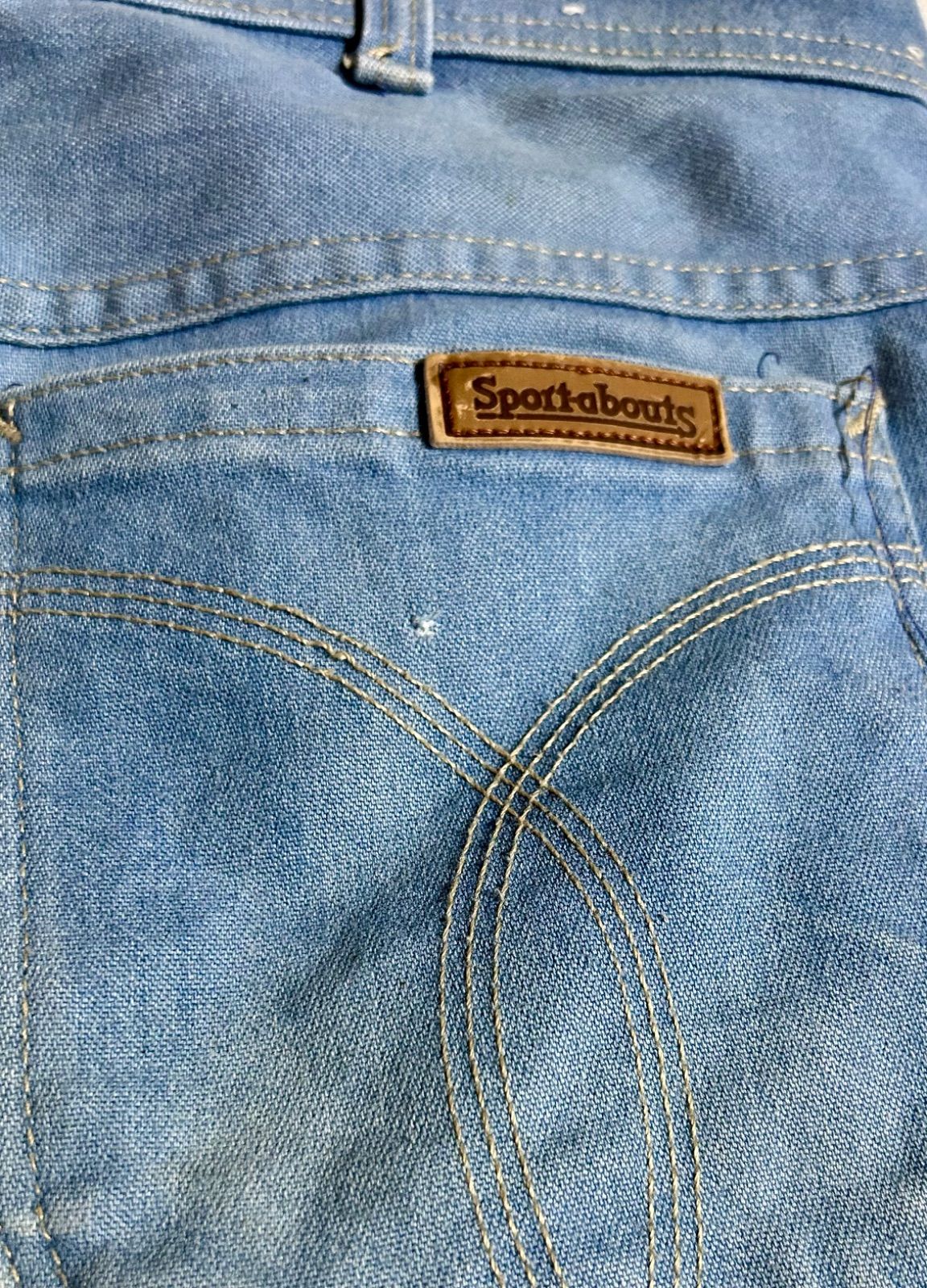 70s//vintage//Sport-abouts//フレア・コットンデニムパンツ//32×30 