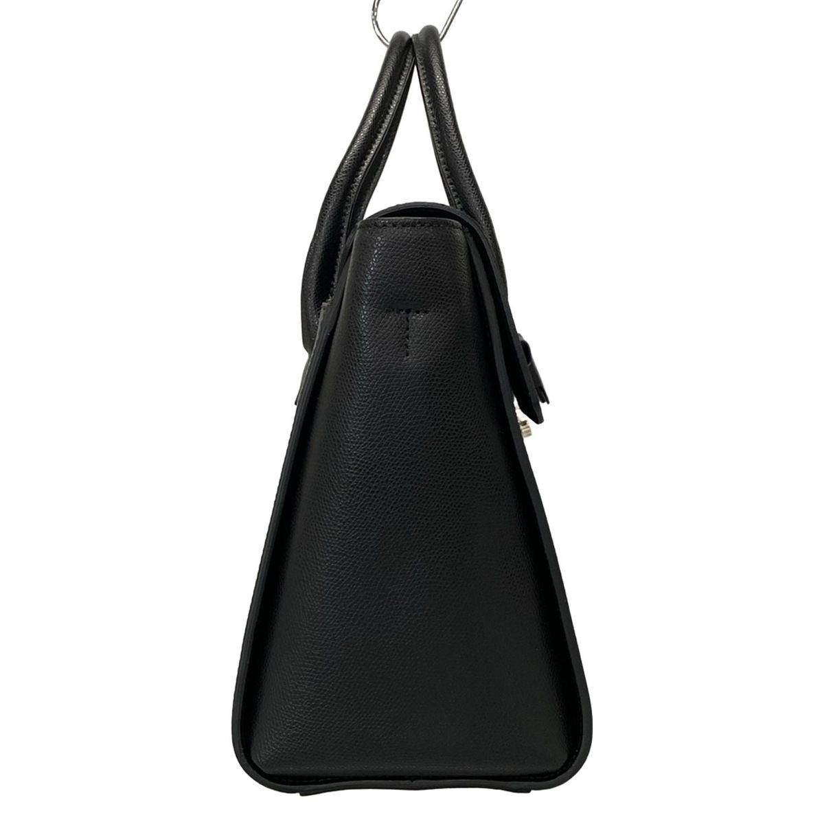 FURLA ブラック レザーハンドバッグ 美品 美品✨FURLA フルラ ハンドバッグ レザー シボ革 ブラック