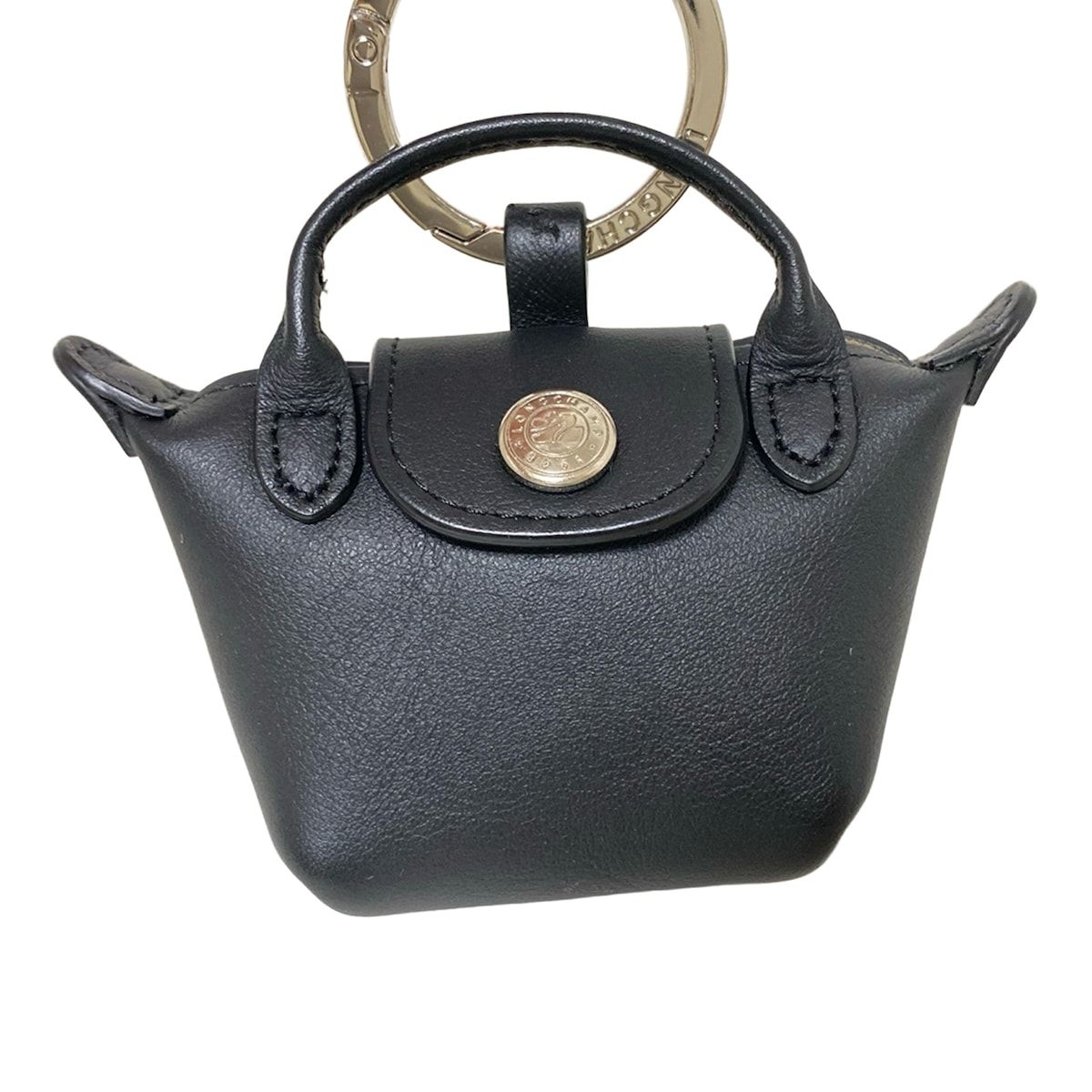 【未使用品】LONGCHAMP キーリング ヴェジェタル - レザーチャーム 未使用品】LONGCHAMP キーリング ヴェジェタル - レザーチャーム