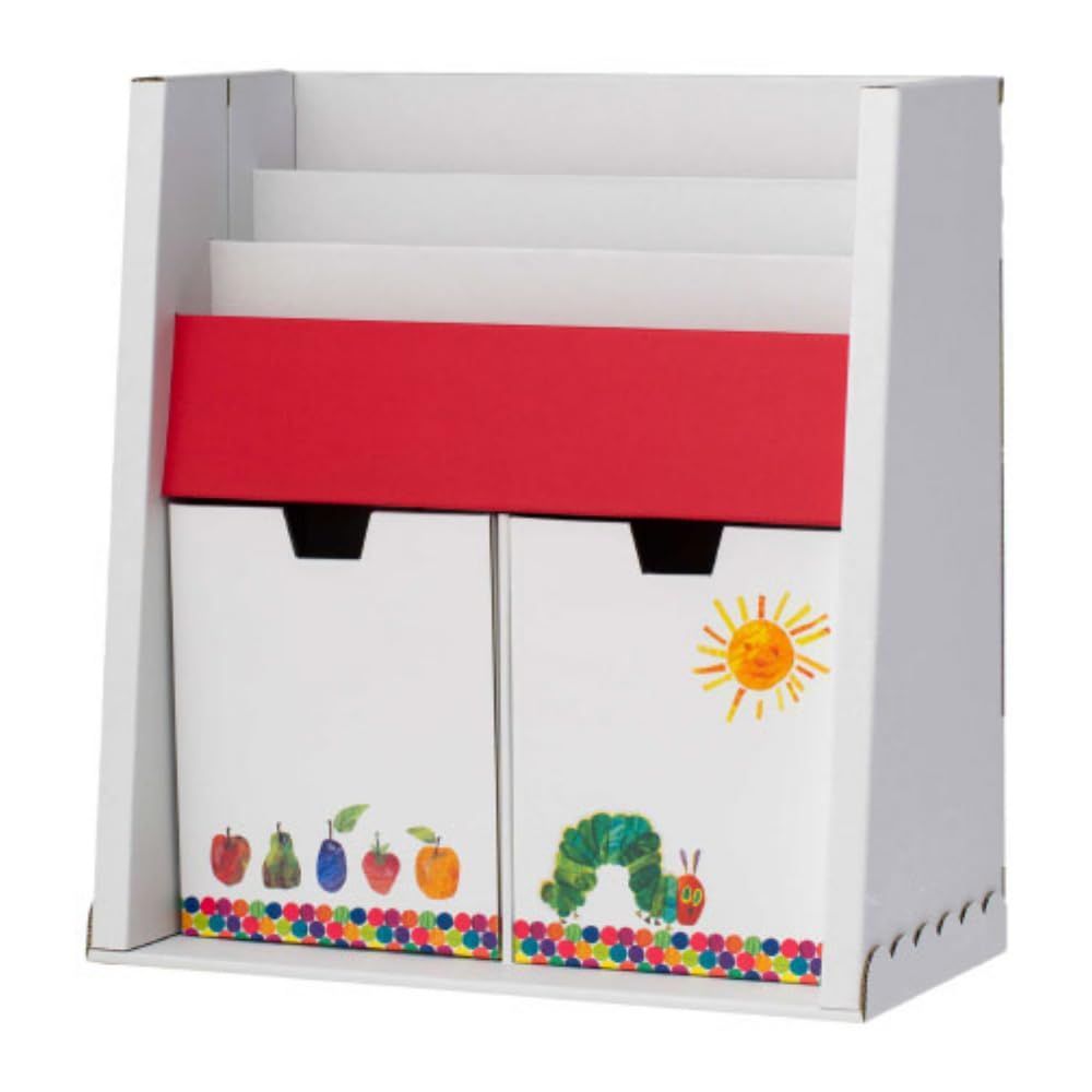 絵本とおもちゃをまとめて収納 【クラフト製】ブック＆トイシェルフ はらぺこあおむし